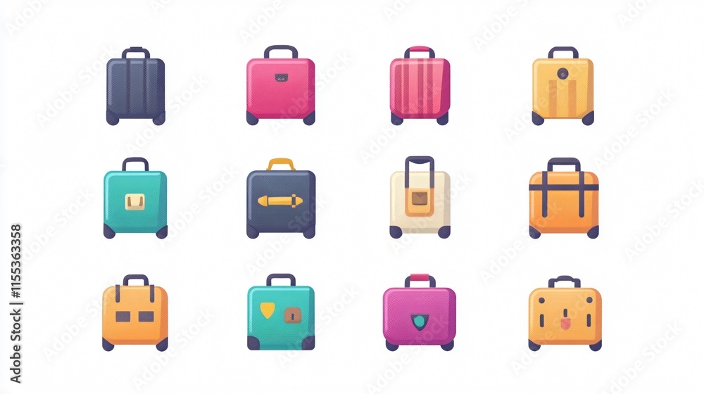 Elegant Suitcase Icon Vector Illustration for Travel and Business Purposes Elegant Suitcase Icon Vector Illustration for Travel and Business Purposes