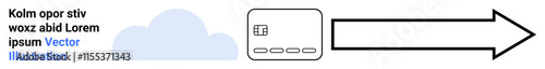 Cloud icon connected by arrow to a device icon, indicating data transfer. Ideal for tech presentations, cloud computing, data synchronization, IT infrastructure, digital transformation, online
