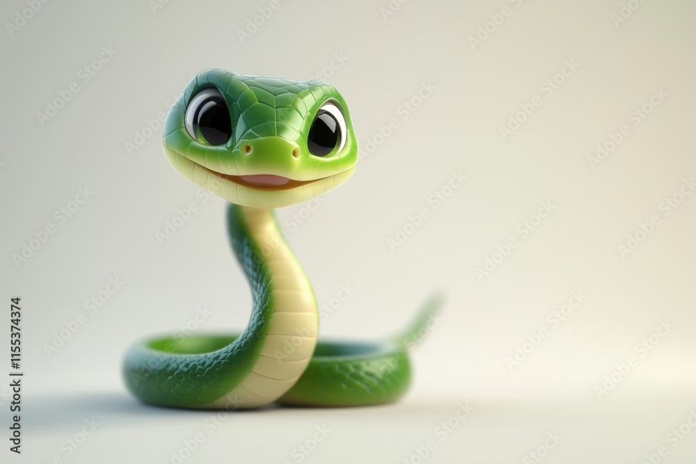 Fototapeta premium cartoon image of a snake on a white background