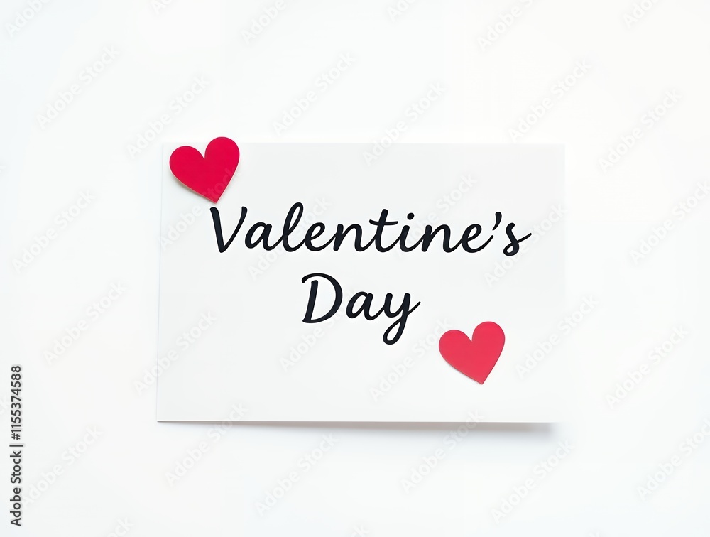 Valentines Day Card Red Hearts White Background Simple Design Valentines Day Card Red Hearts White Background Simple Design