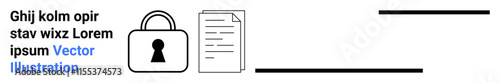 Lock and document icons signify security and confidentiality. Ideal for privacy policies, secure transactions, data protection, confidentiality agreements, legal texts, cybersecurity, and digital