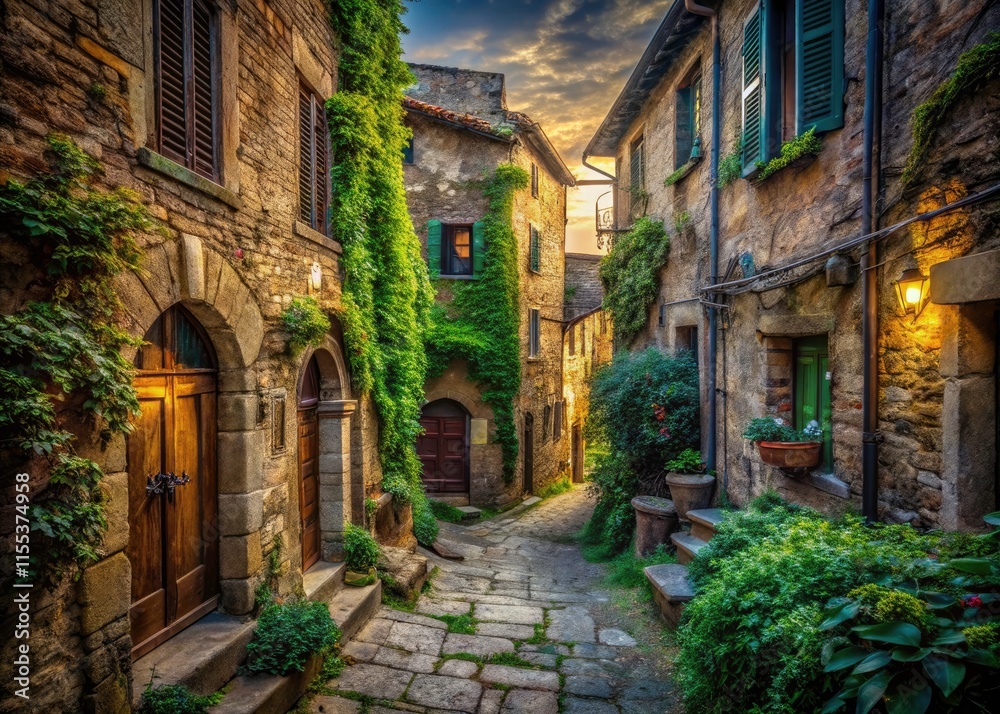 Fototapeta premium Volterra Tuscany Urban Exploration: Abandoned Buildings, Medieval Streets, Italian Village Photography