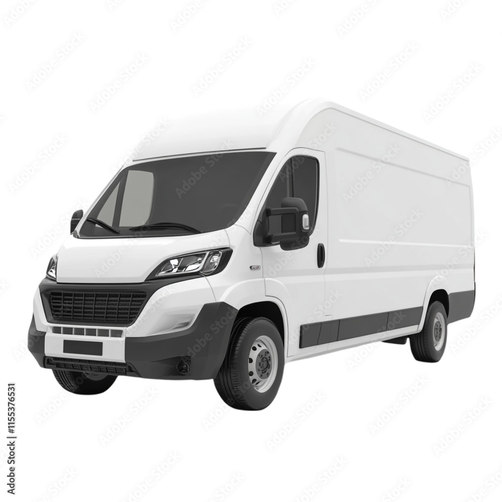 3D White Delivery Van Isolated on Transparent Background 3D White Delivery Van Isolated on Transparent Background