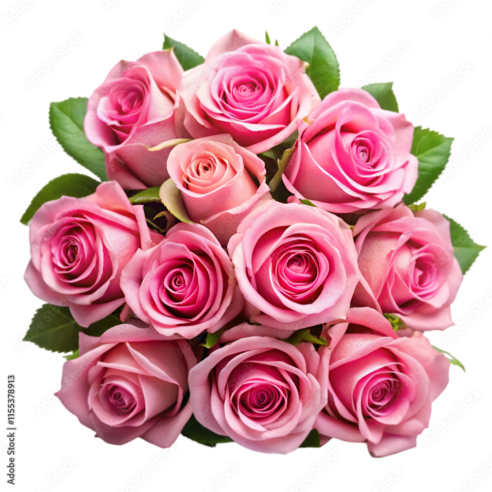 Pink rose bouquet isolated on transparent background Pink rose bouquet isolated on transparent background