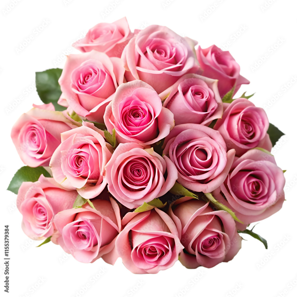Pink rose bouquet isolated on transparent background Pink rose bouquet isolated on transparent background