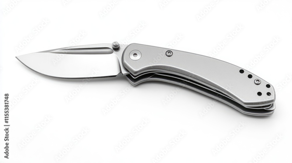 Stainless steel multitool army knife with sleek design and polished finish isolated on white background for outdoor and survival use. Stainless steel multitool army knife with sleek design and polished finish isolated on white background for outdoor and survival use.