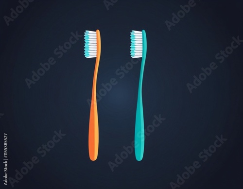 Simple toothbrush icon illustration of plastic toothbrush icon. Ai generated image.