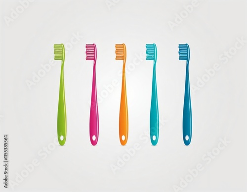 Simple toothbrush icon illustration of plastic toothbrush icon. Ai generated image.