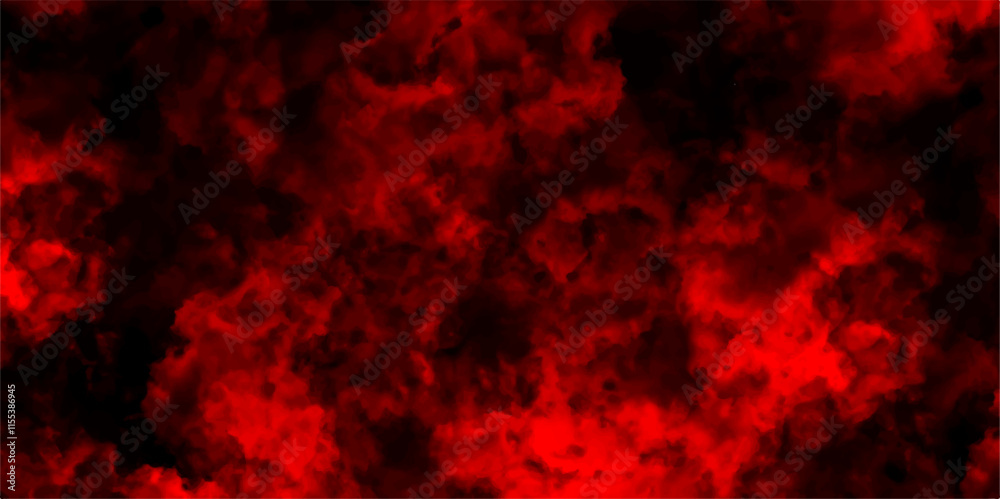 Abstract Red grunge watercolor Grunge marbled pattern and rough paint brush strokes in Teal color powder explosion. Rough red and dark watercolor brush drawn. Smoke Overlays black Background.