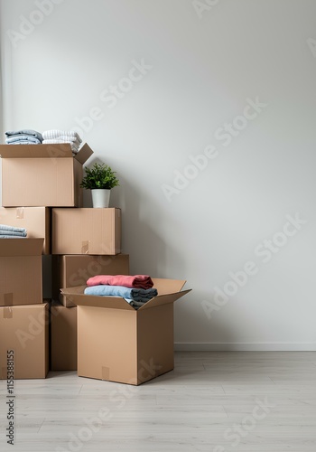 荷造り - 引越し - 段ボール - 部屋 - 縦型