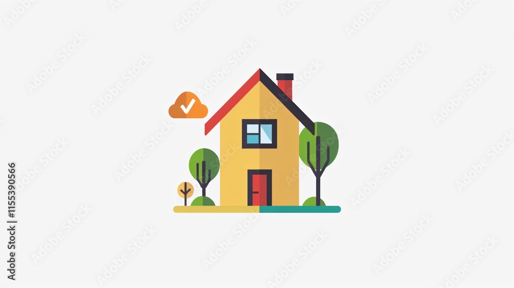 Modern Creative House Logo Template with Flat Vector Style Isolation