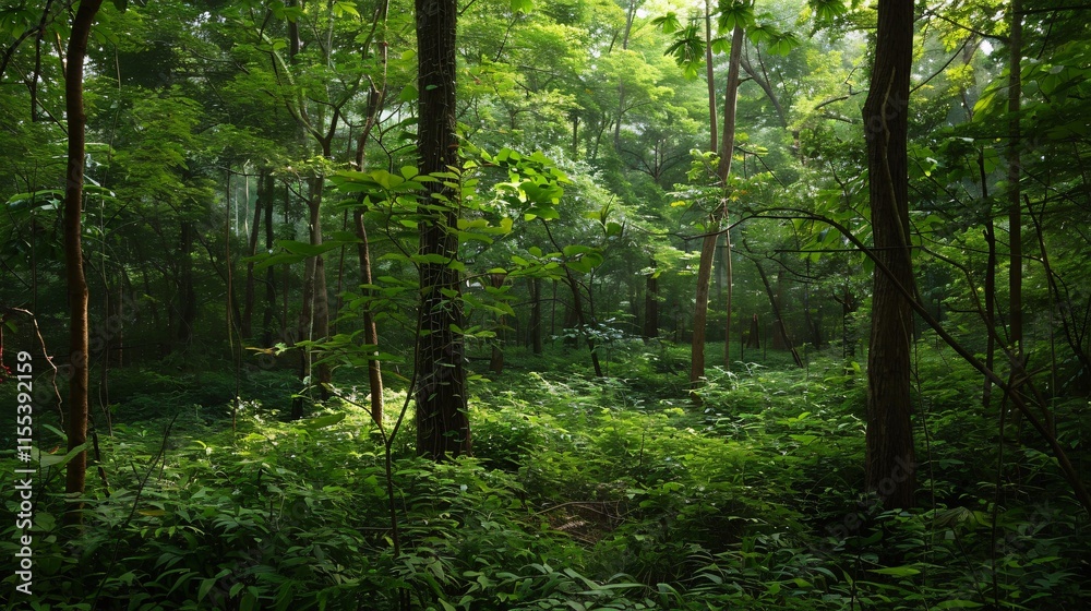 The Scenic Scene of a Dense Forest and the Beauty of Nature The Scenic Scene of a Dense Forest and the Beauty of Nature
