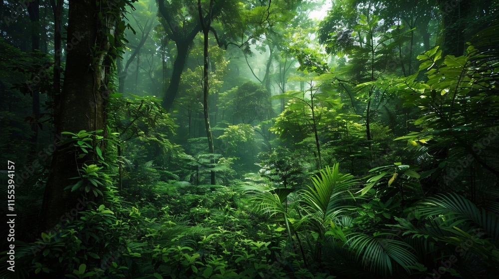 Fototapeta premium The Scenic Scene of a Dense Forest and the Beauty of Nature