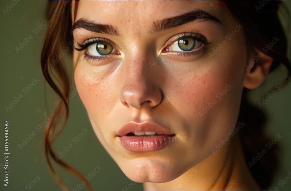 Portrait beautiful young woman with clean fresh skin. Model with healthy skin, close up portrait. Cosmetology, beauty and spa Portrait beautiful young woman with clean fresh skin. Model with healthy skin, close up portrait. Cosmetology, beauty and spa