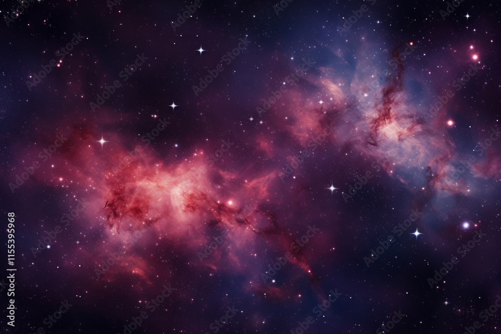 Fototapeta premium Vibrant cosmic nebula featuring a stunning display of colorful clouds in the vastness of space