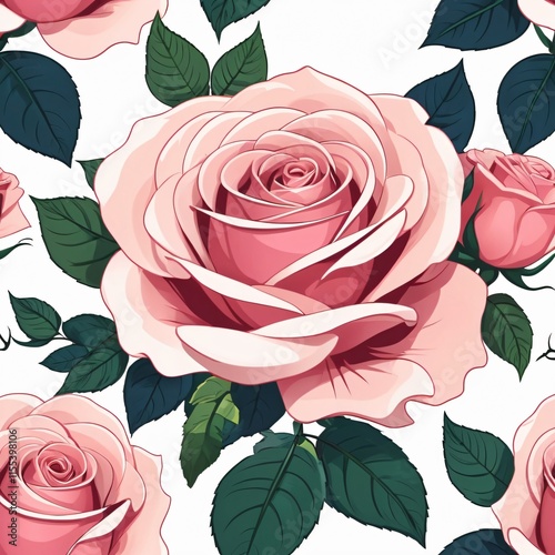 Colorful Rose Floral Art Design – AI-Generated Digital Artwork photo