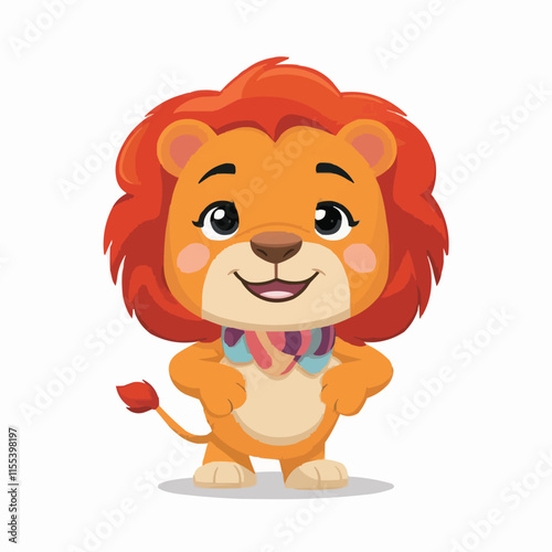 The Cute lion Cartoon illustration Design