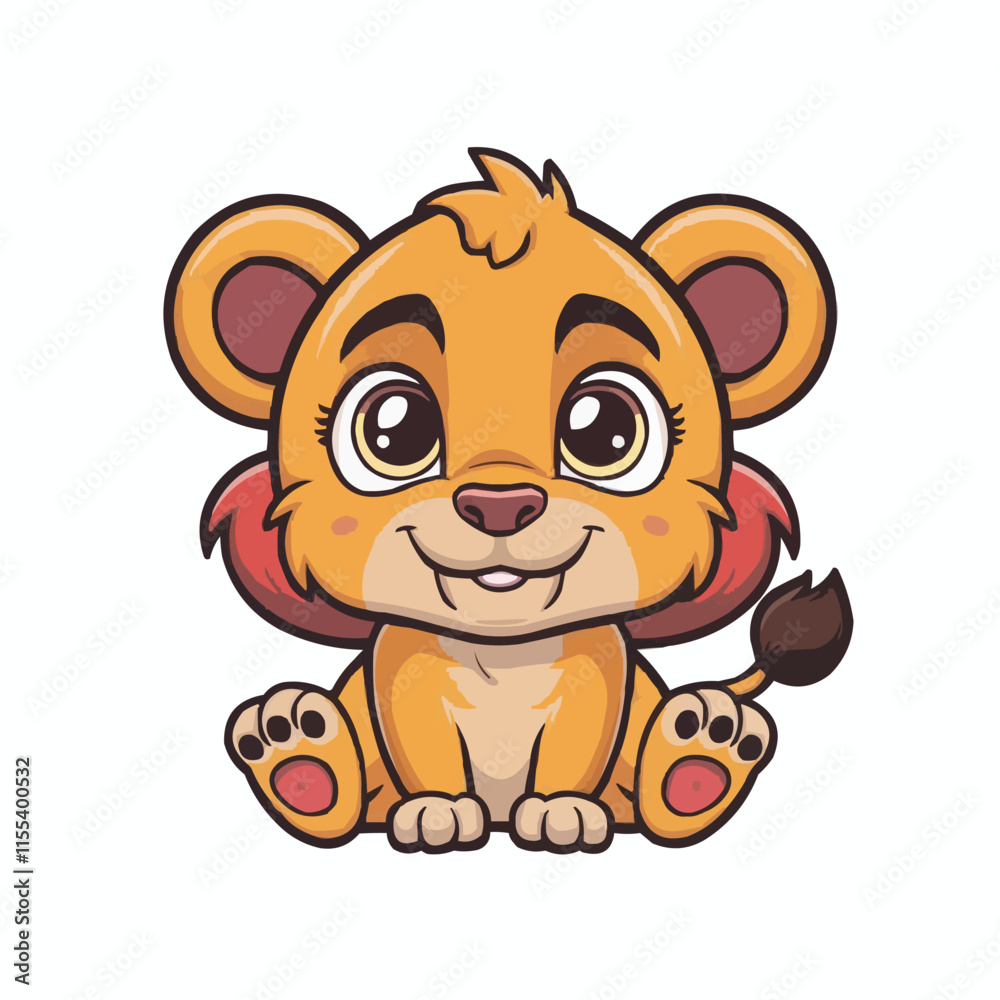 The Cute lion Cartoon illustration Design The Cute lion Cartoon illustration Design