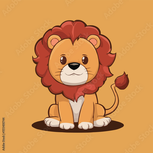 The Cute lion Cartoon illustration Design photo