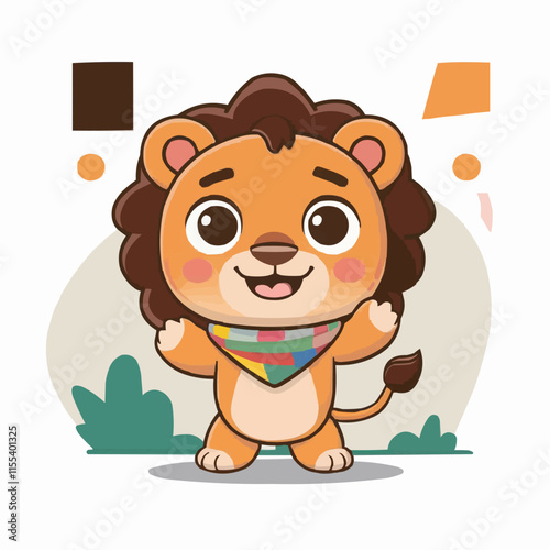 The Cute lion Cartoon illustration Design