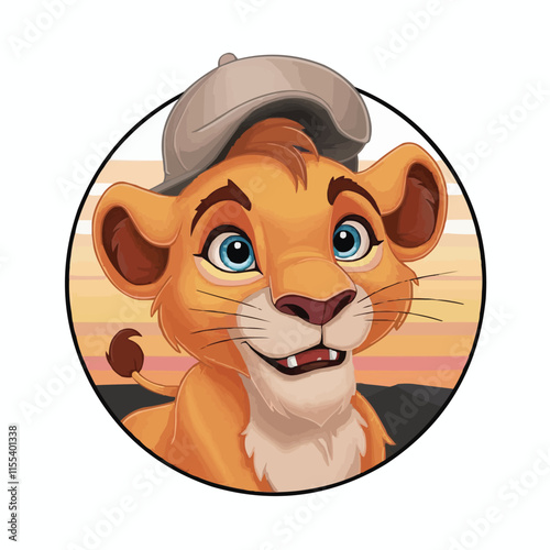 The Cute lion Cartoon illustration Design