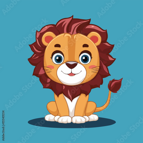 The Cute lion Cartoon illustration Design