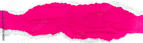 Pink and White Painted Ripped Paper Piece