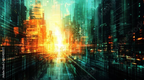 Futuristic Urban Infrastructure at Sunset