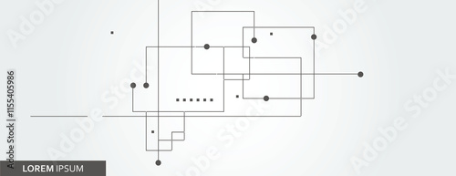 Connected lines and dots. Vector banner Illustration