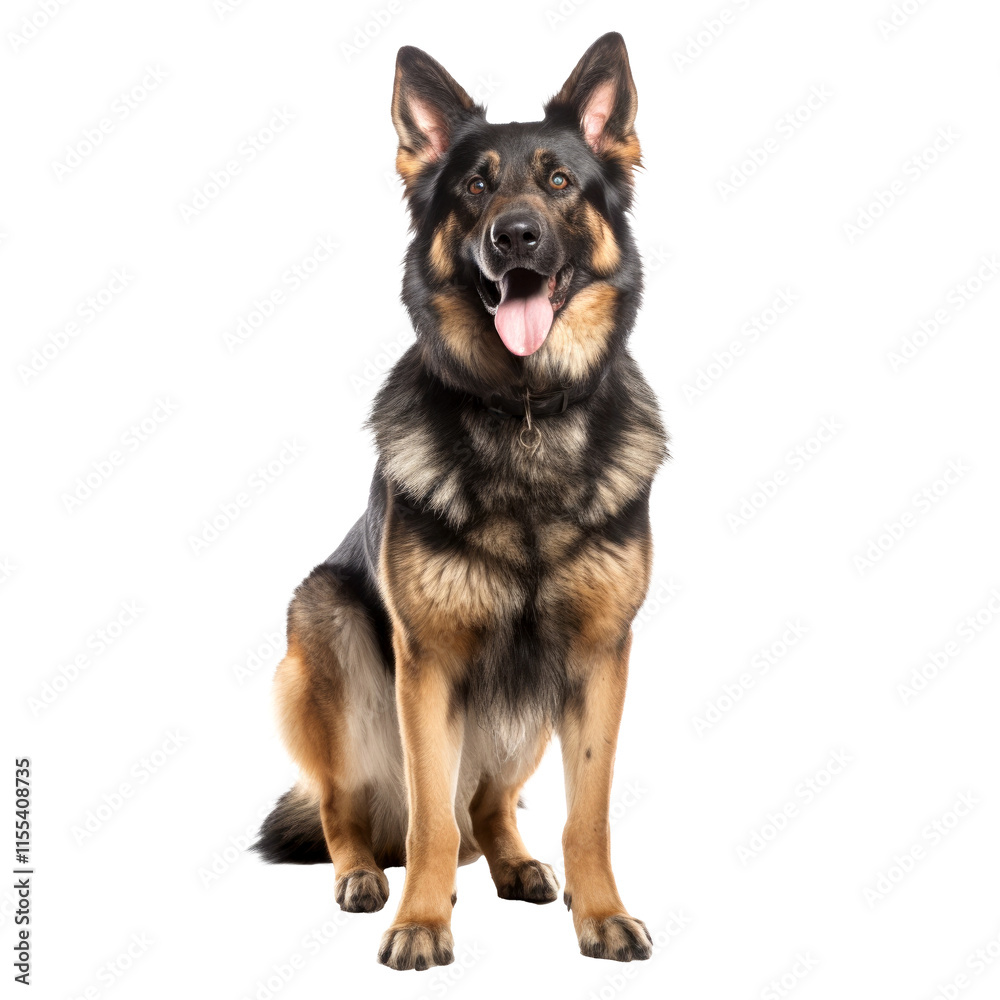 brown german shepherd dog isolated on white