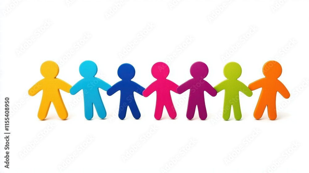 Diverse and Vibrant Flat Design of People Coming Together in Colorful Characters Diverse and Vibrant Flat Design of People Coming Together in Colorful Characters