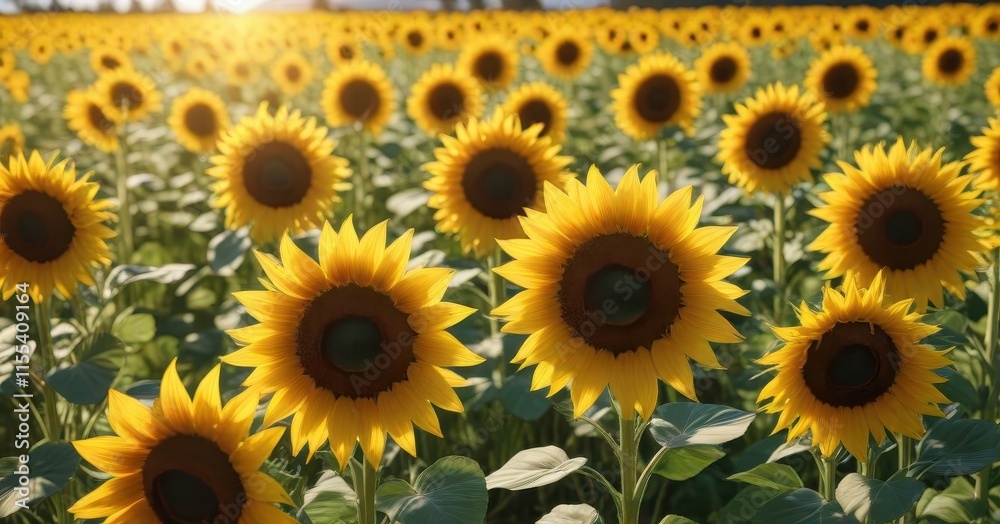 Vibrant sunflowers in a summer field, golden petals basking in sunlight , photo, image, summer Vibrant sunflowers in a summer field, golden petals basking in sunlight , photo, image, summer