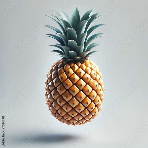 3D Pineapple Render with Floating Effect photo