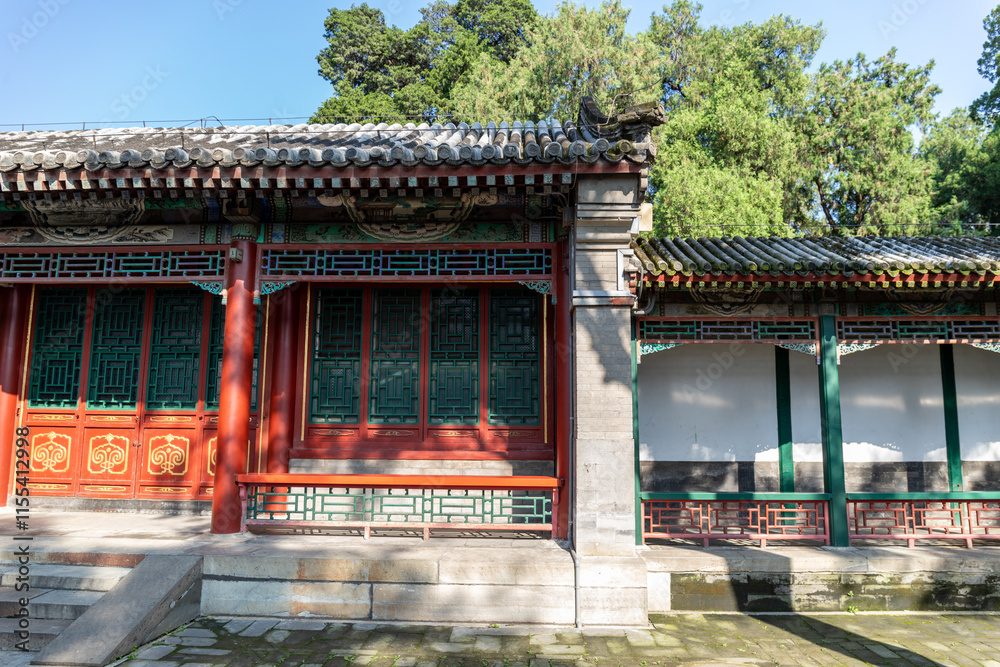 Wooden door of Yulan Hall, ancient architecture, Summer Palace, Beijing, China Wooden door of Yulan Hall, ancient architecture, Summer Palace, Beijing, China