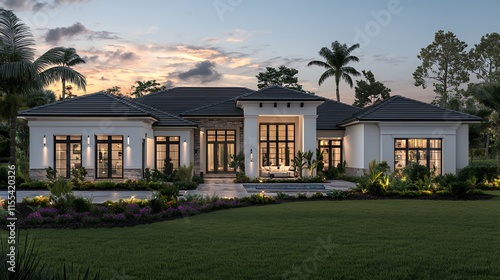 Wallpaper Mural Luxury Waterfront Home Design: Twilight Elegance Torontodigital.ca