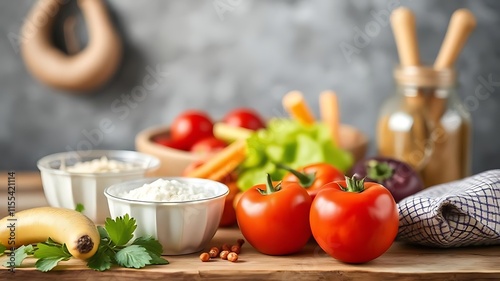 Background on fresh organic vegetables and herbs