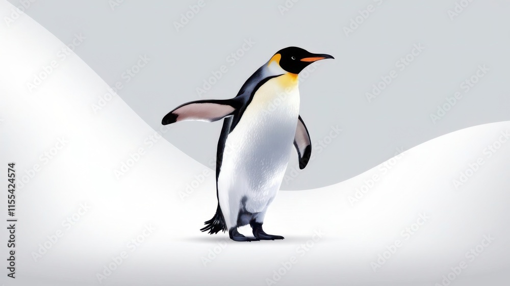 Obraz premium Illustration of an emperor penguin with a mesmerizing, patterned design