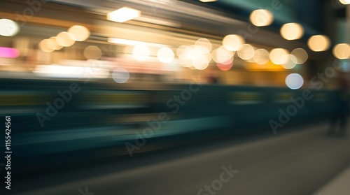 Blurred Night City Transit Scene at Evening