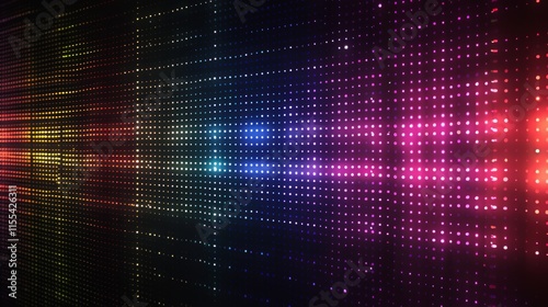 Wallpaper Mural Vibrant illuminated binary code wall with rainbow-colored lights reflecting on a polished floor, showcasing futuristic digital technology and modern aesthetics. Torontodigital.ca
