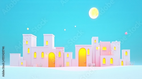 Creative cityscape design digital art vibrant environment whimsical perspective modern aesthetics