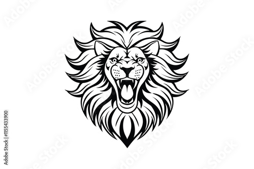 Lion Head Silhouette Vector Design