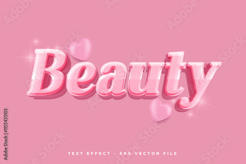 Custom text effect beauty with 3d lettering font