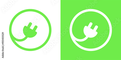 Set of signs and icons for car charging station for electric vehicles