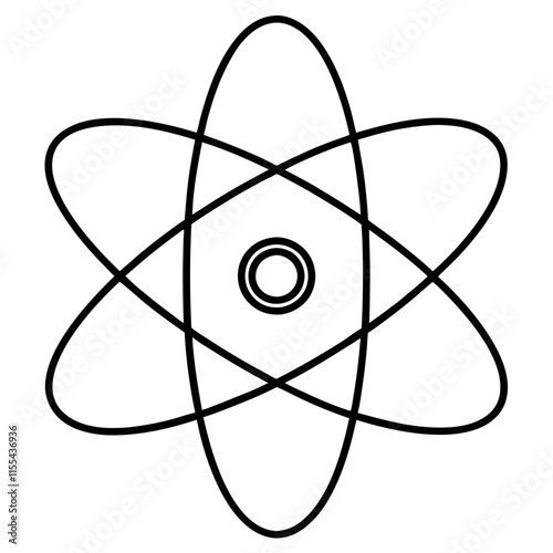 Atom Line Art Vector Design