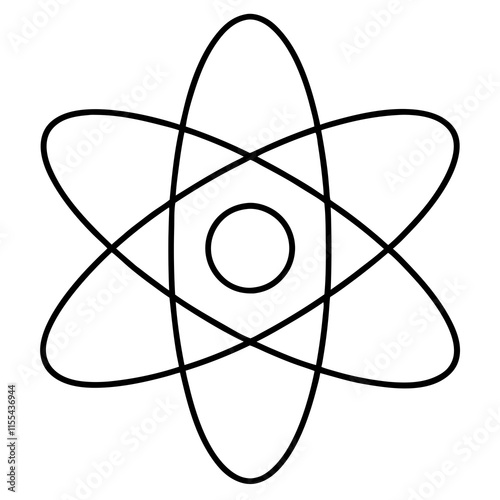 Atom Line Art Vector Design