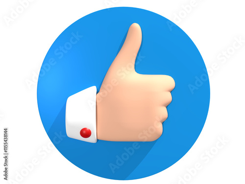 thumb up icon 3D Blue