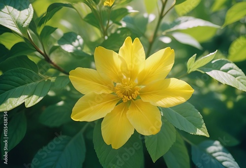 Wallpaper Mural Capturing the Intricate Details of a Yellow Flower in Full Bloom under Natural Sunlight Torontodigital.ca