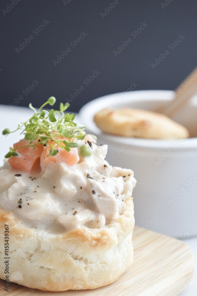 Creamy Chicken Pot Pie Filling Served on Flaky Biscuit with Fresh Herbs, Perfect for Comfort Food Lovers and Culinary Enthusiasts Seeking Delicious Recipes Creamy Chicken Pot Pie Filling Served on Flaky Biscuit with Fresh Herbs, Perfect for Comfort Food Lovers and Culinary Enthusiasts Seeking Delicious Recipes
