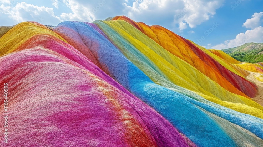 Obraz premium Rainbow Hills: A Stunning Natural Wonder