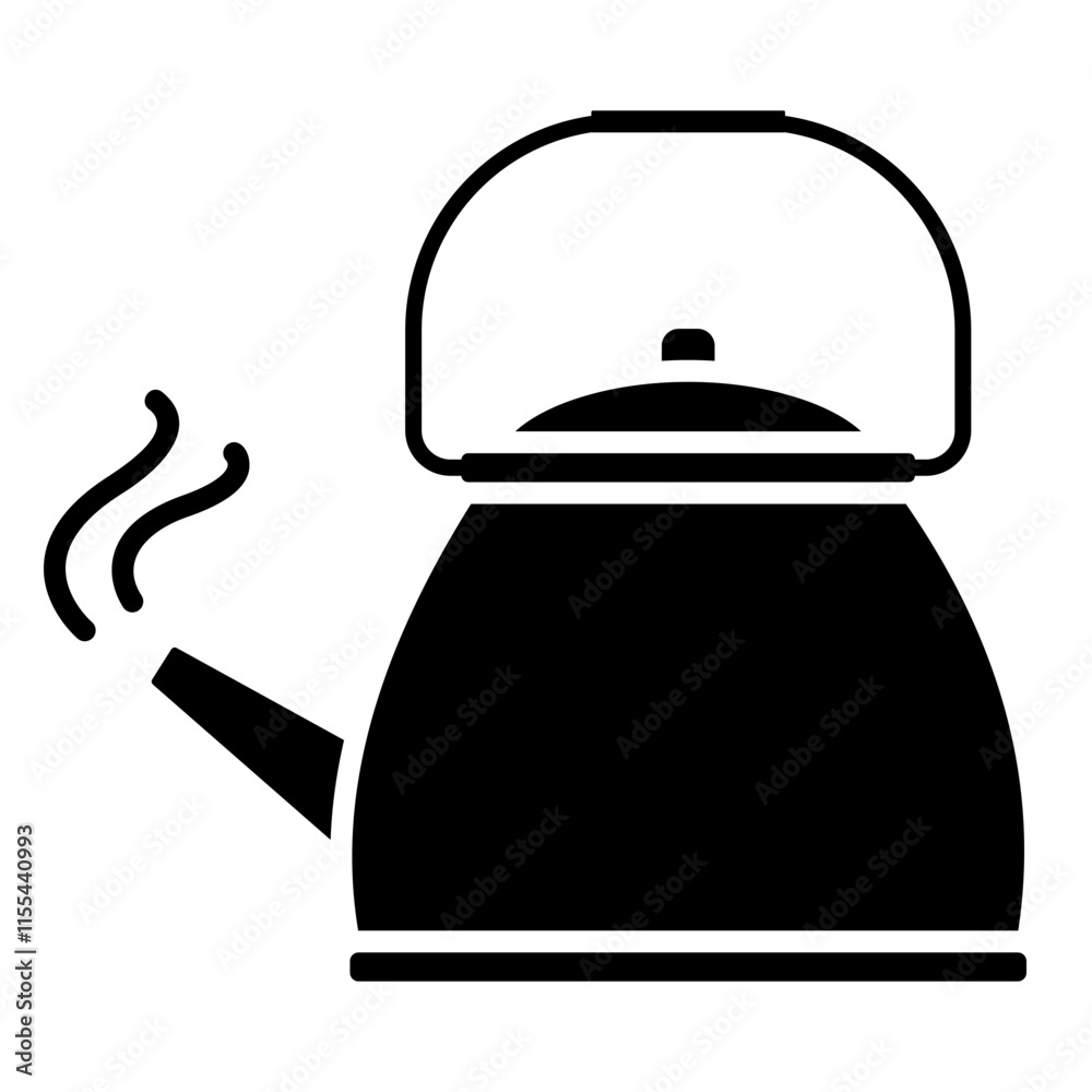 Illustration of Kettle Glyph Icon Design Illustration of Kettle Glyph Icon Design